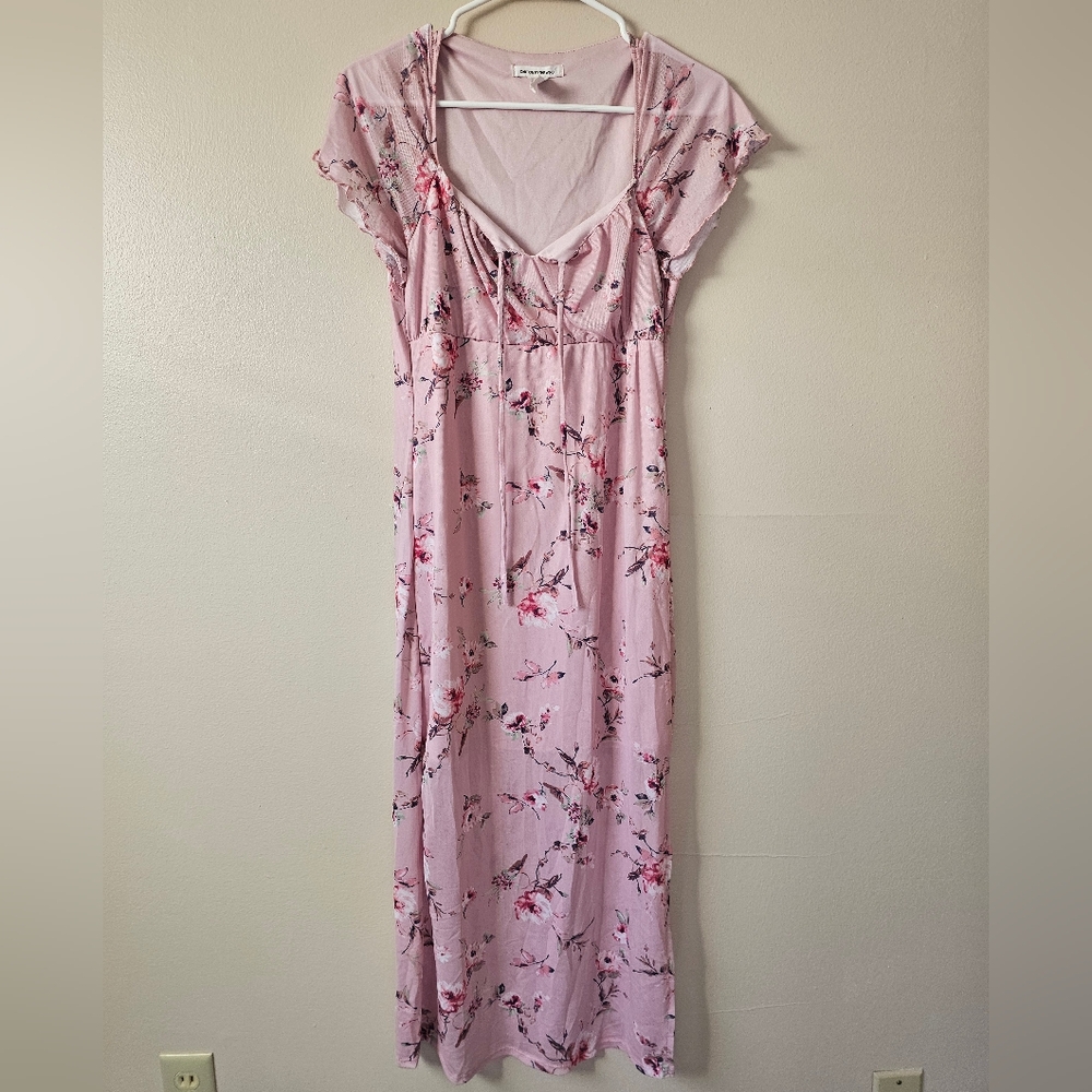 Caution To The Wind Size L Floral Pink Dress